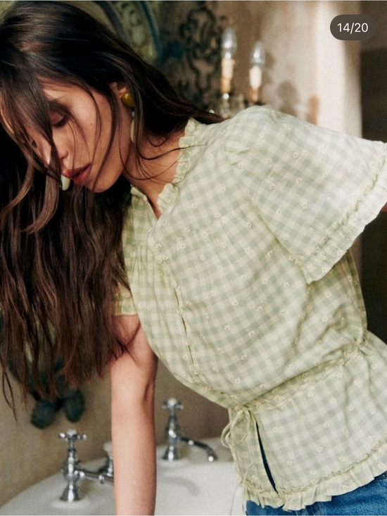 Sezane Tops - SHENALI SHIRT size 4. In pattern sun embroidered